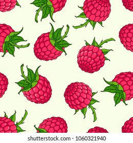 Vector Clipart Seamless Texture Raspberries Stock Vector (Royalty Free ...