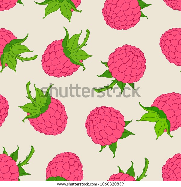 Vector Clipart Seamless Texture Raspberries Stock Vector (Royalty Free ...