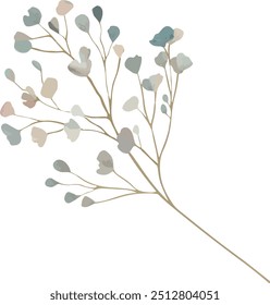 Vector, clipart, set, flower branch, purple flowers, meadow flowers, blue wild flowers, small flowers. Template space for text. Greeting cards, invitation, baby shower, birthday, event, holiday, weddi