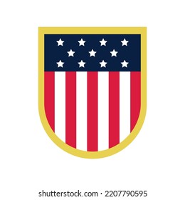 Vector clipart: shield or bagde with US flag motive