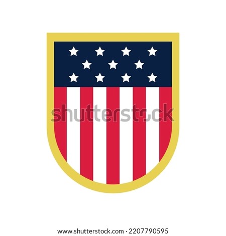 Vector clipart: shield or bagde with US flag motive
