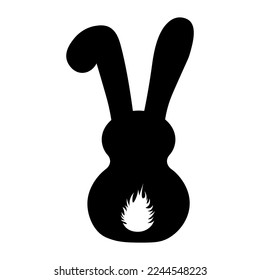 Vector clipart of the sitting rabbit. View from the back. EPS10