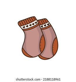 Vector Clipart With Warm Socks. Cozy Socks Illustration.