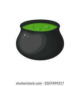 Vector clipart witches cauldron. Halloween theme. For flyer, sticker, card, logo, symbol. Stock isolated clipart on a white background.