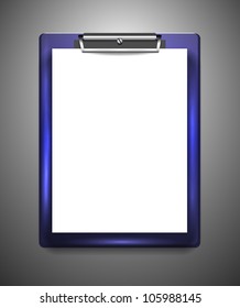 Vector clipboard with blank paper
