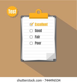 Vector clipboard with  check marks . Flat design 