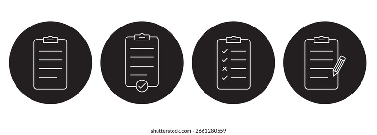  vetor lista de verificação da área de transferência ícone tarefas assinar vetor . Checklist Board Clip Task Check Vetor icon . eps 10