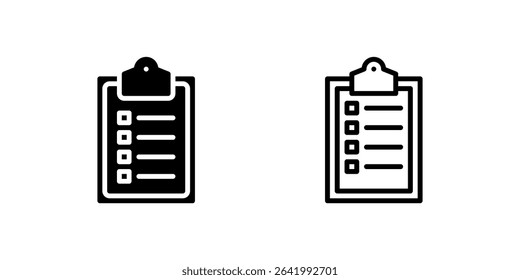 Vector clipboard icon set with checklist, great for task and office design
