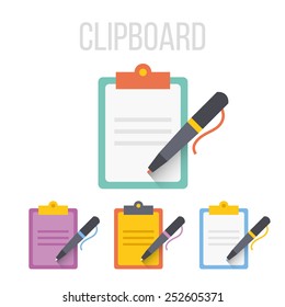 Vector clipboard icons. 