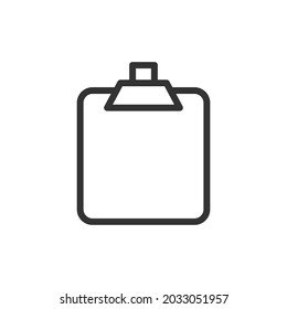 Vector clipboard line icon. Symbol in trendy outline style. Vector illustration isolated on a white background. 