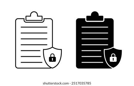 Portapapeles de Vector con el icono del escudo de cerradura