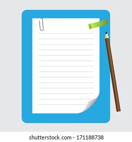 vector clipboard notebook and pencil