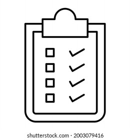 Diseño del icono de contorno del portapapeles del vector
