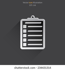 Vector clipboard web icon. Eps10.