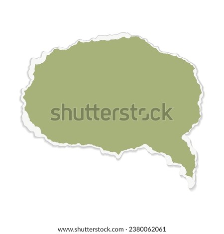 Vector clippings in the form of a dialog. Torn pieces of paper on a white background.