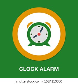 vector clock alarm illustration - time symbol, hour watch