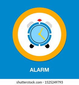 ilustración de alarma de reloj vectorial - símbolo de tiempo, reloj de hora