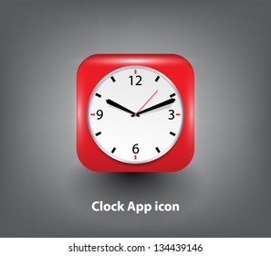 Vector clock button / icon for websites (UI) or applications (app) for smartphones or tablets