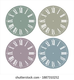 Vector clock dial. Vintage style. 