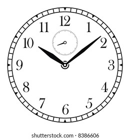 vector clock face and hands