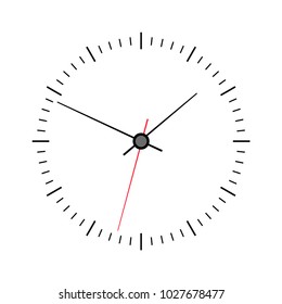 Vector clock face isolated on white background