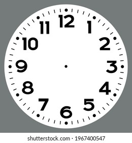 Vector clock face ready for any size print.