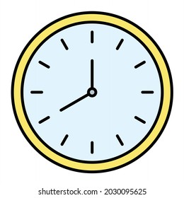 Diseño del icono de contorno relleno del reloj vectorial
