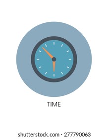 Vector clock flat icon 
