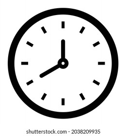 Vector Clock Glyph Icon Design

