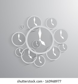 Vector clock icon background.