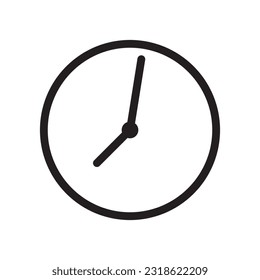 VECTOR CLOCK ICON WITH BLACK LINE STYLE. GREAT FOR OFFICIAL EVENT TIME SYMBOLS AND DESIGN COMPLEMENTS