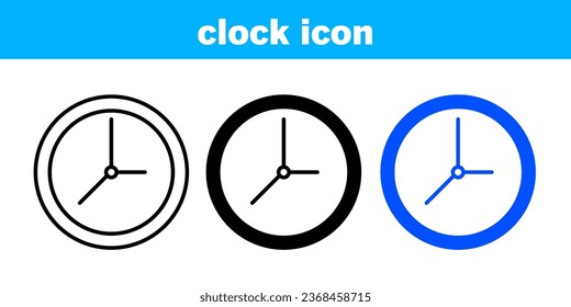 Vector clock icon editable and resizable
