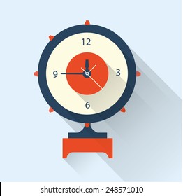 Vector clock icon flat style