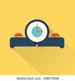 Vector clock icon flat style