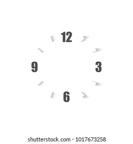 vector clock icon flat watch isolated on white black and minimalistic minimalism simple eps10 image wallpaper background template pattern banner poster high quality modern 9 3 6 12 circle shadow grey