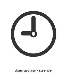 Vector of Clock icon gray and white background.