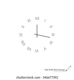 Vector Clock Icon. Vector illustration