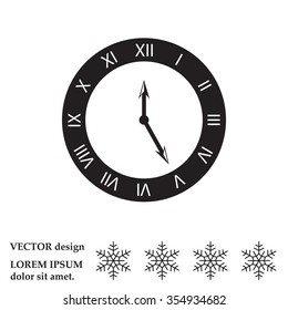 Vector Clock Icon. Vector illustration