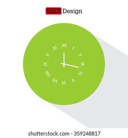 Vector Clock Icon. Vector illustration