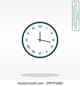 Vector Clock Icon. Vector illustration