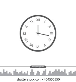 Vector Clock Icon. Vector illustration