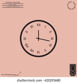 Vector Clock Icon. Vector illustration