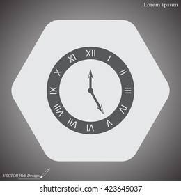 Vector Clock Icon. Vector illustration