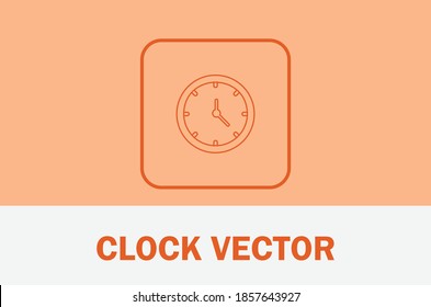 Vector of Clock icon. Isolated on pastel background. Business, multimedia theme.