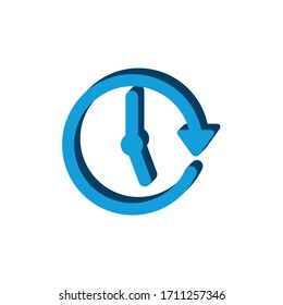 Icono de reloj del vector
isométrico. Signo 3d aislado en fondo blanco.