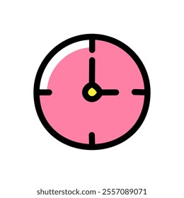 Vector Clock Icon. Modern flat design style icon. Vector illustration.