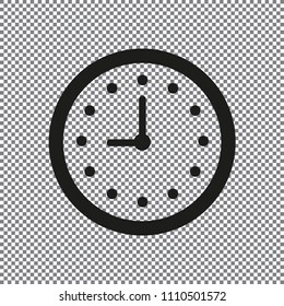 Vector clock icon on a transparent background