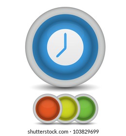 Vector clock icon on white. Eps10