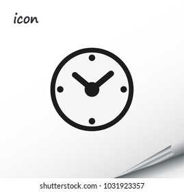 Vector clock icon on a wrapped silver sheet
