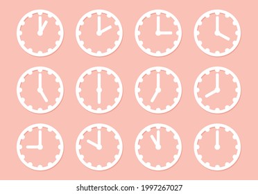 Icono de reloj vectorial, pictograma, estética de icono de reloj